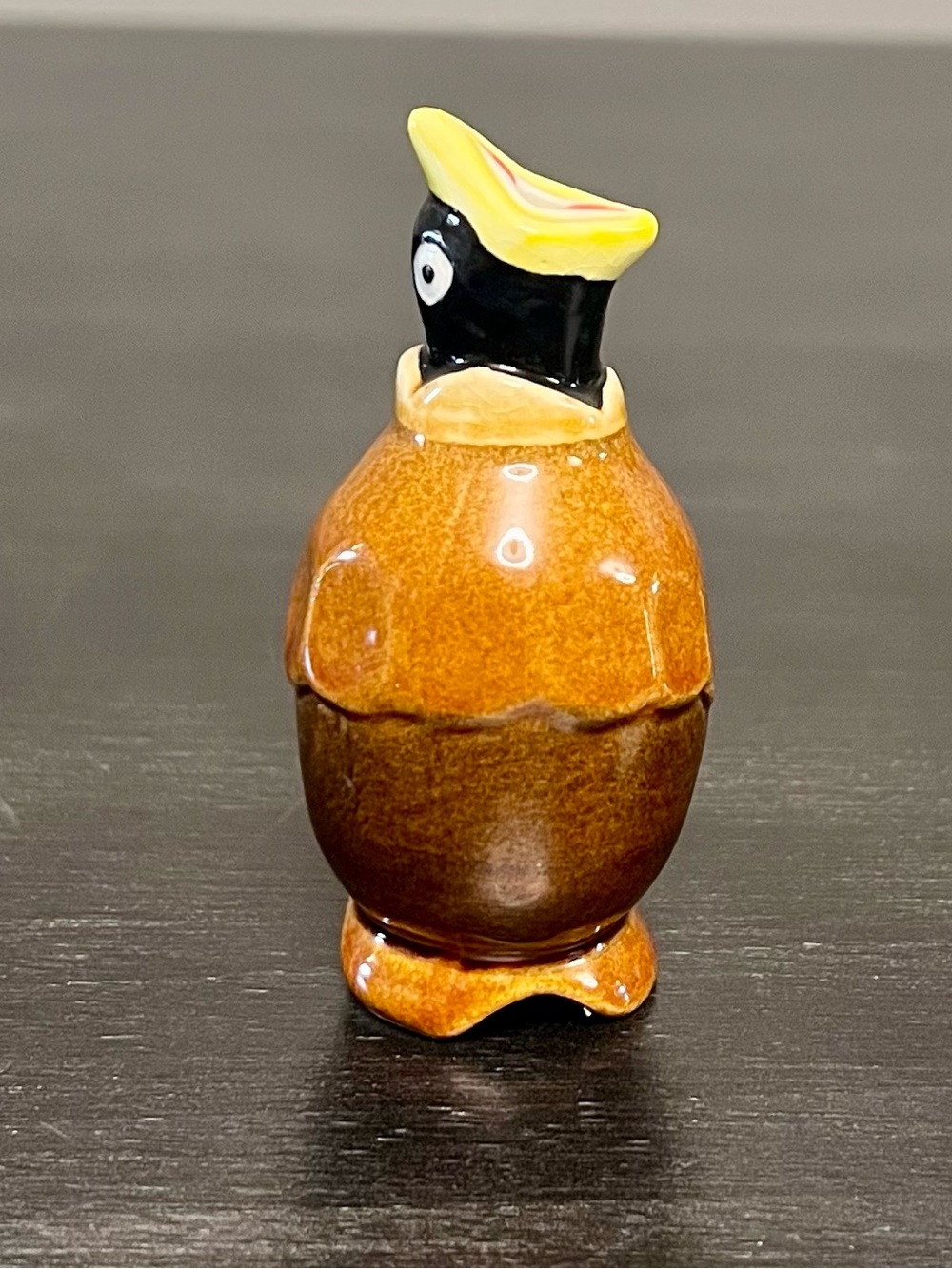 VTG Blackbird W/ Head Out Of Egg Shell Pie Bird Vent Funnel 3.25” Retro